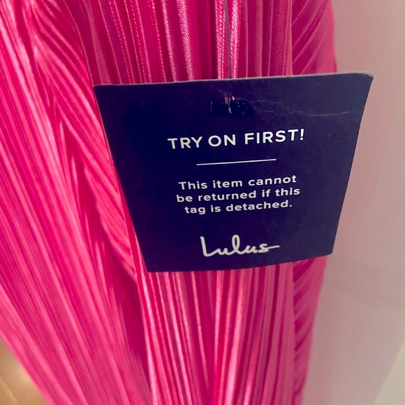 Lulus Pink Pleated Maxi Romper Dress (XL, NWT) - Picture 10 of 12